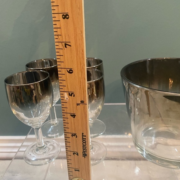 Vintage, silver fade, hombre wine, glasses set a for an ice bucket - Picture 6 of 8